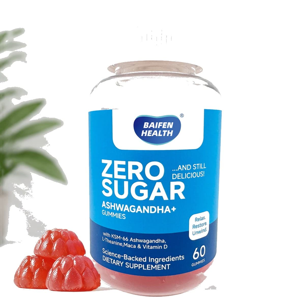 Ashwagandha Gummies — with L-Theanine, Maca & Vitamin D2
